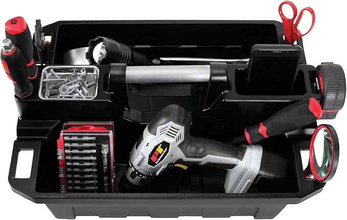 Performance Tool W88995 Portable Supply Caddy and Magnetic Utility Tool Tray,Black