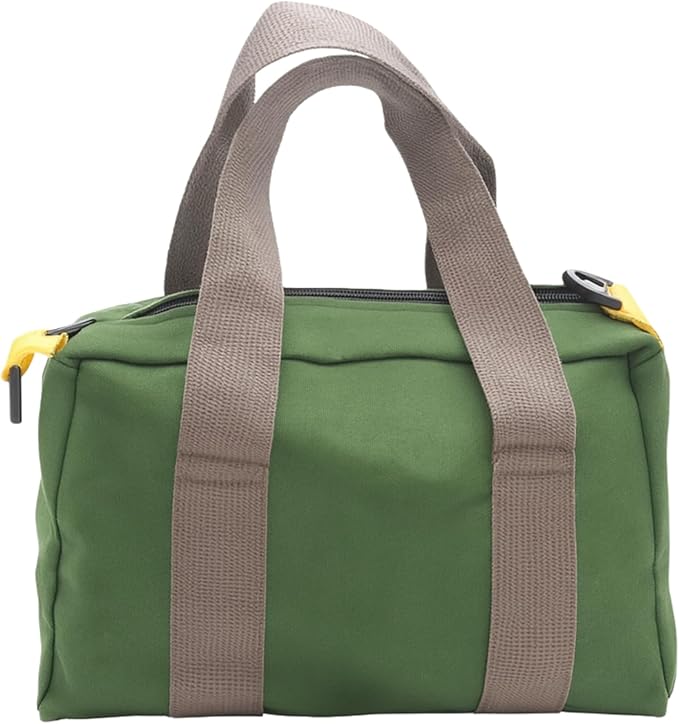 BLIRITEL 14 Inch Wide Mouth Tool Bag, Heavy Duty Canvas Tool Storage Bag, Large Capacity Handbag, Multi-function Tool Organizer Tote Bag for Storage Wrenches Pliers (Green, 14 Inch)