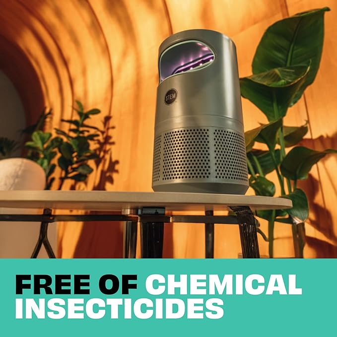 STEM Flying Insect Fan Trap for Indoor Bug Control, Attracts Mosquitoes, Fruit Flies, and House Flies, Plug-in Fan with UV Light, Starter Kit Includes 1 Device and 5 Glue Traps