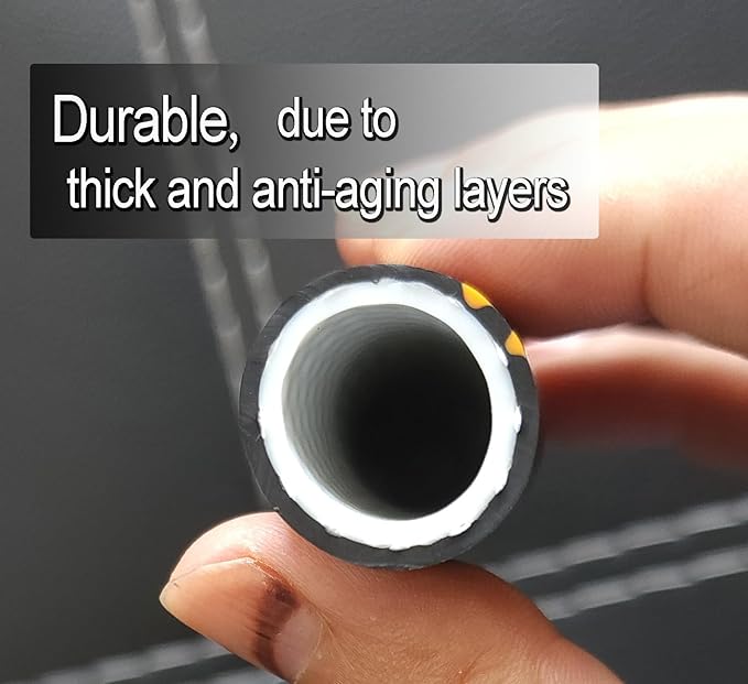 Atlantic Heavy Duty Garden Hose 15 ft x 5/8 Inch Black Color, Short Connection Leader Hose with Solid Brass Connectors (15 Feet)