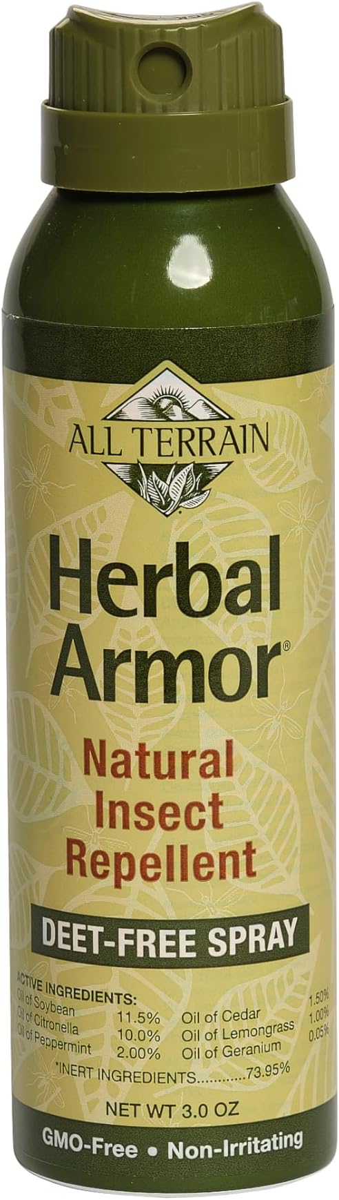 All Terrain Herbal Armor Natural Insect Repellent, DEET-Free Spray, 3 Ounce, Black (1033)