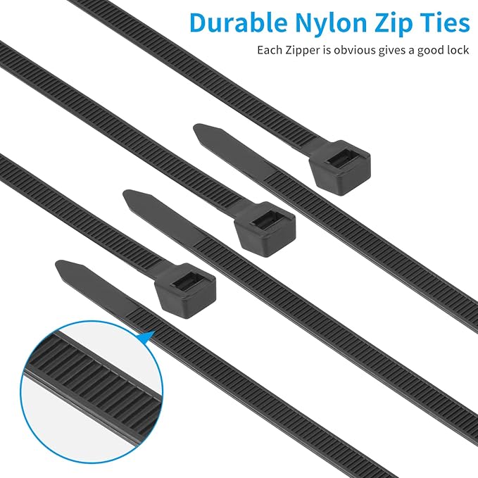 18 inch White Zip Ties Heavy Duty 100 PACK, 200 LBS Ultra Exclusive Strong Plastic Wire Ties, Large Cable Ties Extra Long Tie Wraps, Indoor and Outdoor UV Resistant