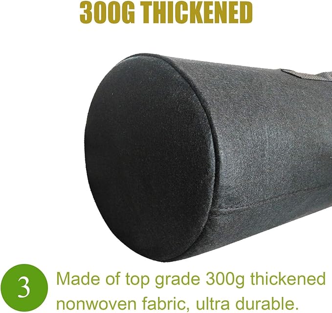 10-Pack 3 Gallon Plant Grow Bags, Heavy Duty 300G Thickened Non-Woven Aeration Fabric Pots with Reinforced Handles