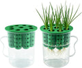 2Sets Green Onion Planter Scallion Grower Seed Sprouting Kit, 2 Green Onion Regrower Container and 2 Plastic Cups with Handle for Windowsill Garden Indoor Hydroponics Propagation Enthusiasts