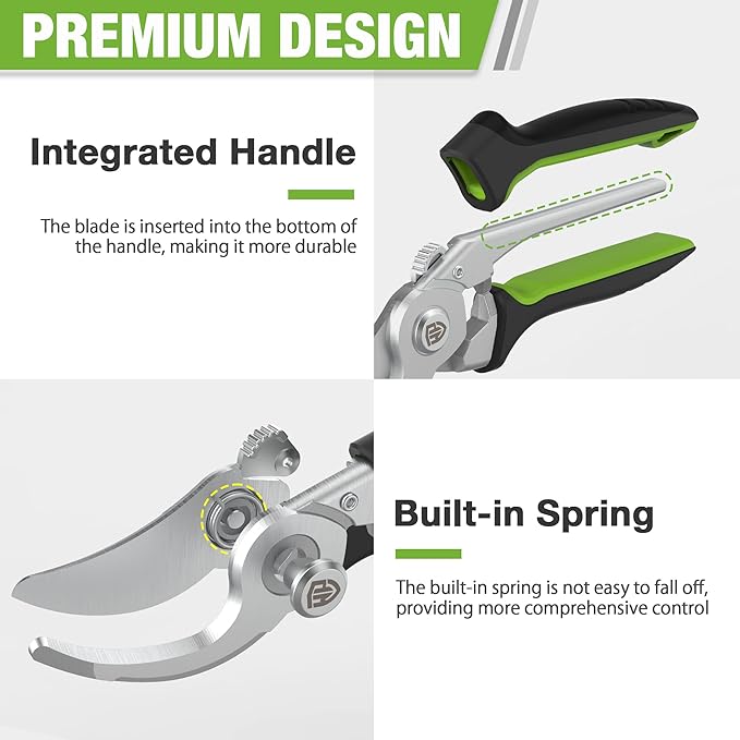 WORKPRO Garden Bypass Pruning Shears, 8.5" Pruning Scissors with CRV Integral Forged Blades, Garden Clippers Hand Tools for Cutting and Trimming Bonsai, Branch, Herb, Rose, Flower