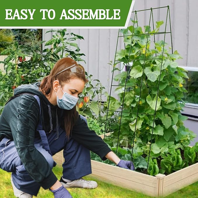 48" Hx 18" L Cucumber Trellis for Garden A Frame Plant Support for Raised Bed, Outdoor Indoor Plant Garden Trellis for Climbing Plants (3 Packs)
