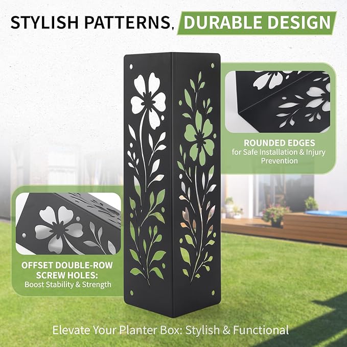 8-Pack Corner Brackets for Wood, Heavy-Duty Metal Corner Brackets for Raised Garden Bed, 11" x 3" x 3" Thickened Garden Bed Corner Brackets, Rust Resistant Raised Garden Bed Corners with Screws