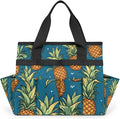 Garden Tool Bag Organizer Garden Tote Bag with Pockets Pineapple Pattern Summer Tool Storage Organizer Gardening Tool Kit Holder 13" x 6.8" x 2.8"