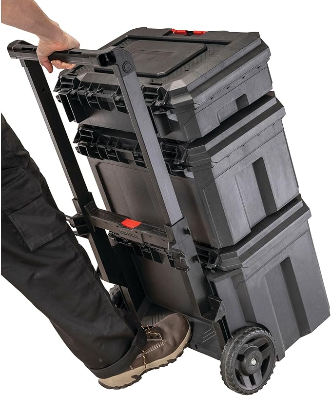 CRAFTSMAN TRADESTACK Tool Box with Wheels, Waterproof, Stackable System, Portable Rolling Storage for Indoor/Outdoor Use, 22.5 Inch (CMST21445)