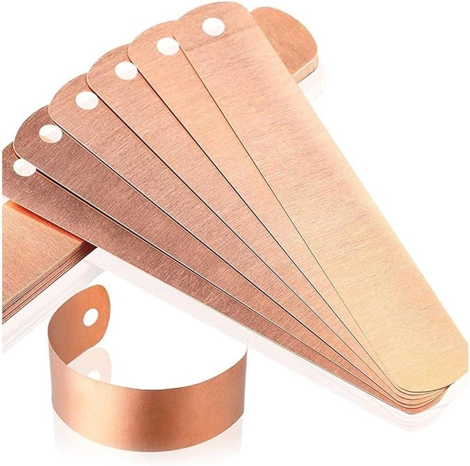 100 Pcs Metal Plant Labels Copper Tree Tags Metal Garden Tags Reusable Plant Markers for Outdoor Greenhouse Vegetables Flower Identification