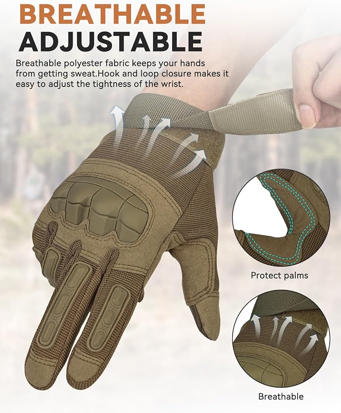 Tactical Gloves for Men, Motorcycle Military Combat Gloves Black Airsoft Gloves Touchscreen for Airsoft Outdoor Hunting Shooting Paintball Work Motorcycling Climbing