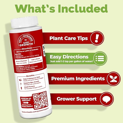 TPS NUTRIENTS Nitrogen for Plants, Tri-Source N Nitrogen for Lush Green Growth, Liquid Plant Fertilizer, 32 oz (1 Quart)