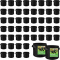 LITLANDSTAR 50 Pack 3 Gallon Plant Grow Bags, Breathable Felt Non-Woven Aeration Fabric Plant Grow Pots, Garden Planting Containers for Nursery Vegetable Flower Grow Bags with Handles (9.8x8.7nch)