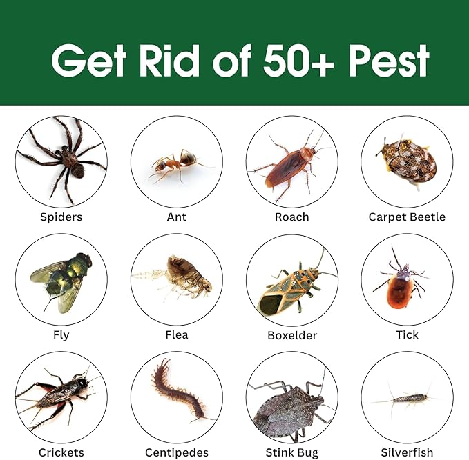 Insect & Pest Control Spray – Natural Essential - Bug Killer & Insect Repellent, Kills Ant, Spiders, Bed Bugs, Carpet Beetles, Roaches- Safe for Pets & Family, Indoor & Outdoor Use 1 Gallon