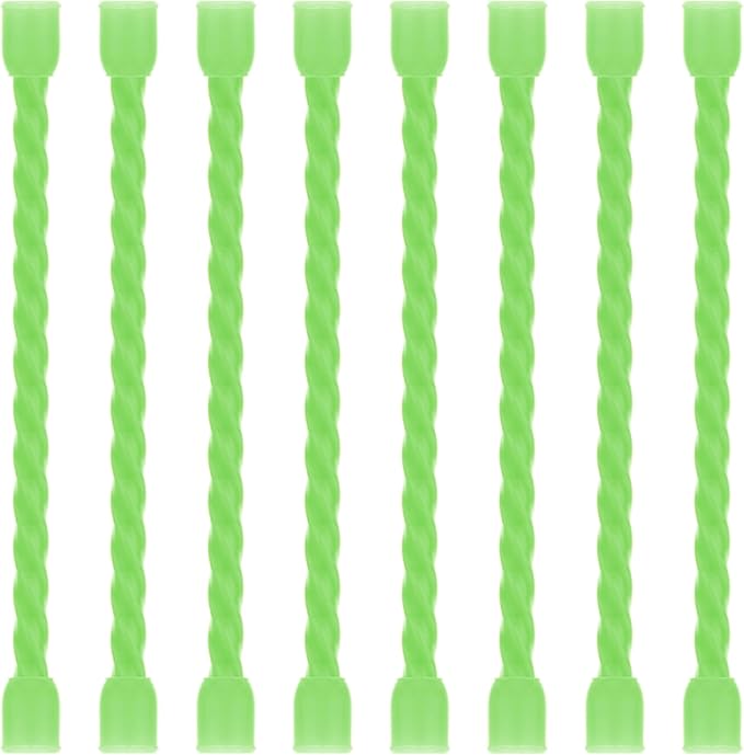 TRIPLE DEER 8Pcs 3-Inch Silicone Cable Ties Colorful Reusable Steel-Core Silicone Twist Gear Tie Straps for Bundling and Organizing, Bendable Holder Strap for Indoor and Out All Purpose, Bright Green