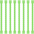 TRIPLE DEER 8Pcs 3-Inch Silicone Cable Ties Colorful Reusable Steel-Core Silicone Twist Gear Tie Straps for Bundling and Organizing, Bendable Holder Strap for Indoor and Out All Purpose, Bright Green