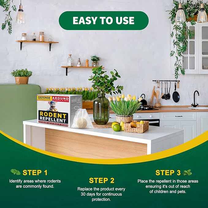 Upgraded Large Mouse Repellent Ball, High-Purity Peppermint Oil Rodent Repellent, Long-Lasting Moth Balls for Outdoor Use, Mice Deterrent for Indoor Use for House, Garage, Garden - 10 Balls