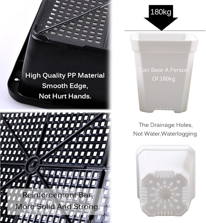 eZAKKA 37x30cm Seed Starter Tray Seedling Starter Kit Planting Propagation Trays Germination Kit Humidity Dome with 20 Pieces Square Seed Starter Pots (White Pots)