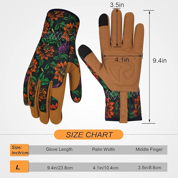 Leather Gardening Gloves for Women Thorn Proof Garden Gloves Touch Screen Working Gloves Gifts