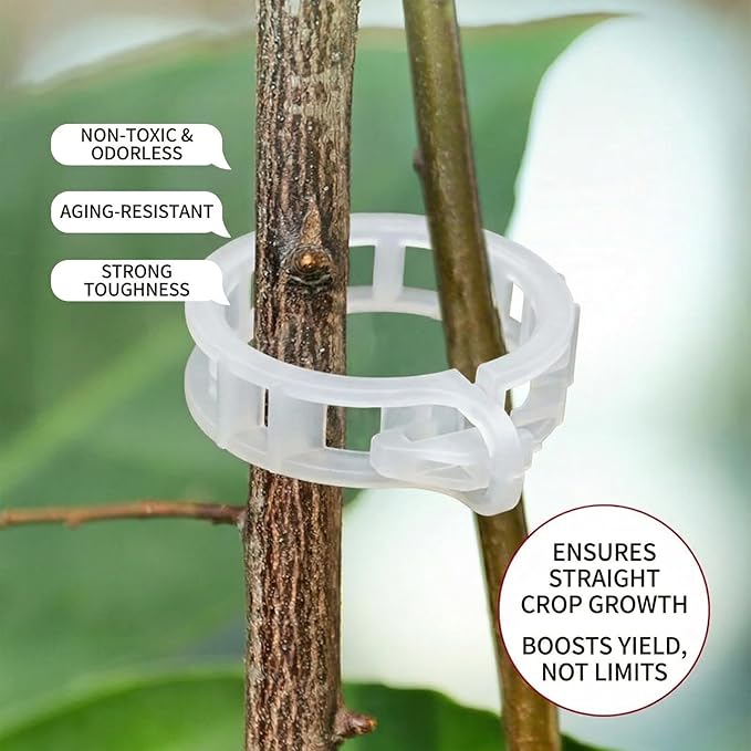 300Pcs Tomato Clips, Thickened Plant Support Clips for Climbing Plants, Trellis Clips for Tomato Grape Vine, Garden Clips for String Trellis Vegetables, Plant Fixing Clips Help Grow Upright