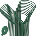 AMAGABELI GARDEN & HOME 20 Pack Plant Support Stakes 10" W x 24" H Heavy Duty Half Round Peony Cage Metal Garden Support Structures Plant Cage with Ties for Indoor Flower Tomato Hydrangea Monstera