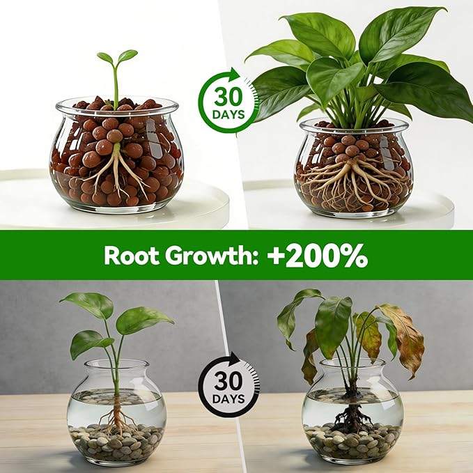 Zeedix 3QT Leca Clay Pebbles for Plants, 4mm-16mm Clay Balls Hydroton Leca Balls for Hydroponic Growing Gardening Orchids Drainage Decoration Aquaponics