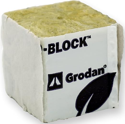 Grodan 1.5" Rockwool Mini Blocks – 45 Pack Rockwool Cubes for Hydroponics, Seed Starter & Cloning + Twin Canaries Chart