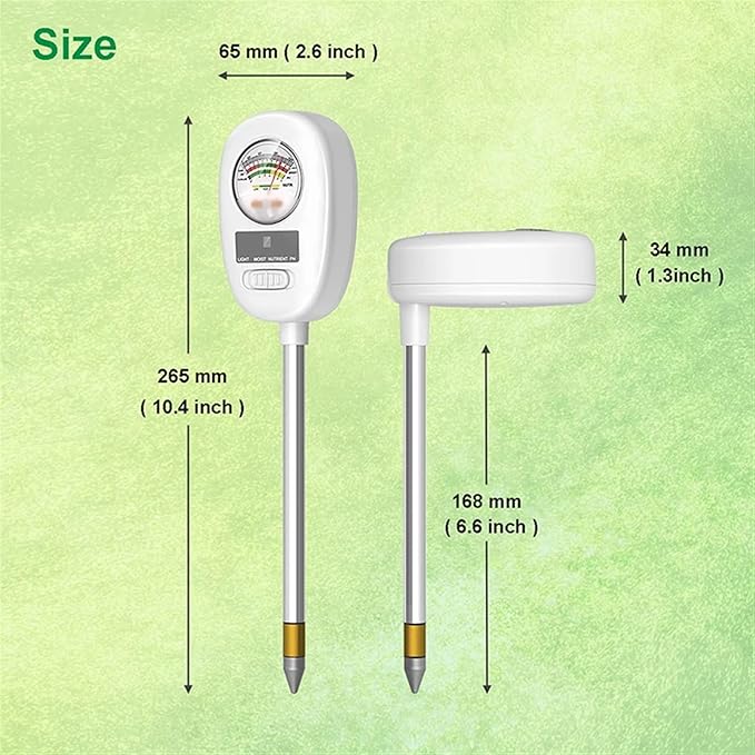 Soil Tester Moisture/Light/PH/Nutrient 4-in-1 High Precision Soil PH Meters For Gardening, Potted Plants, Lawn(3 PCS)