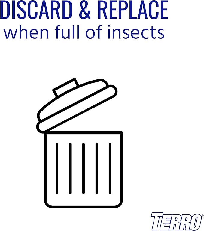 TERRO T518 Fly Magnet Indoor Housefly, 8 Count Pack, Sticky Fly Trap Indoor Hanging