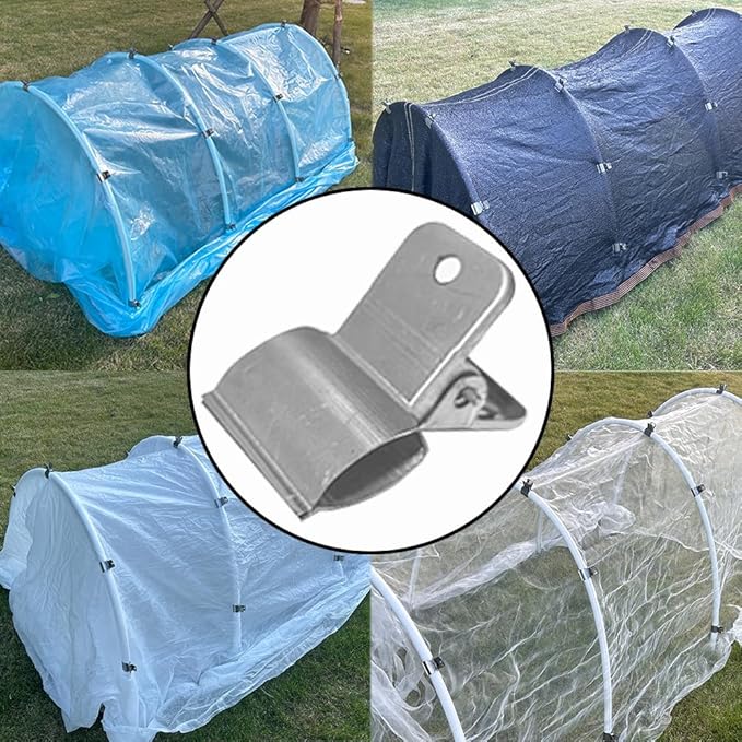 Stainless Steel Garden Clips, Extra Wide Strong Fixing Greenhouse Clips For Pvc Pipes, Garden Hoops. For Fixing Plant Cover, Shade Cloth, Greenhouse Plastic Sheeting, Garden Netting, Etc.