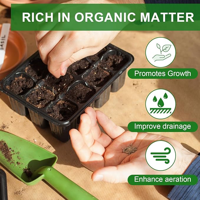 Seed Starter Potting Soil Mix 1qt, Seed Starting Mix for Germination and Growth, Loamy Compost Well-Drainaged Soil Fit for Vegetable, Flower, houseplant