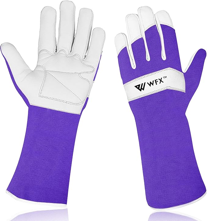 Long Gardening Gloves Leather Ladies Men Women Durable Goatskin Garden Gloves Forearm Thorn Proof Work