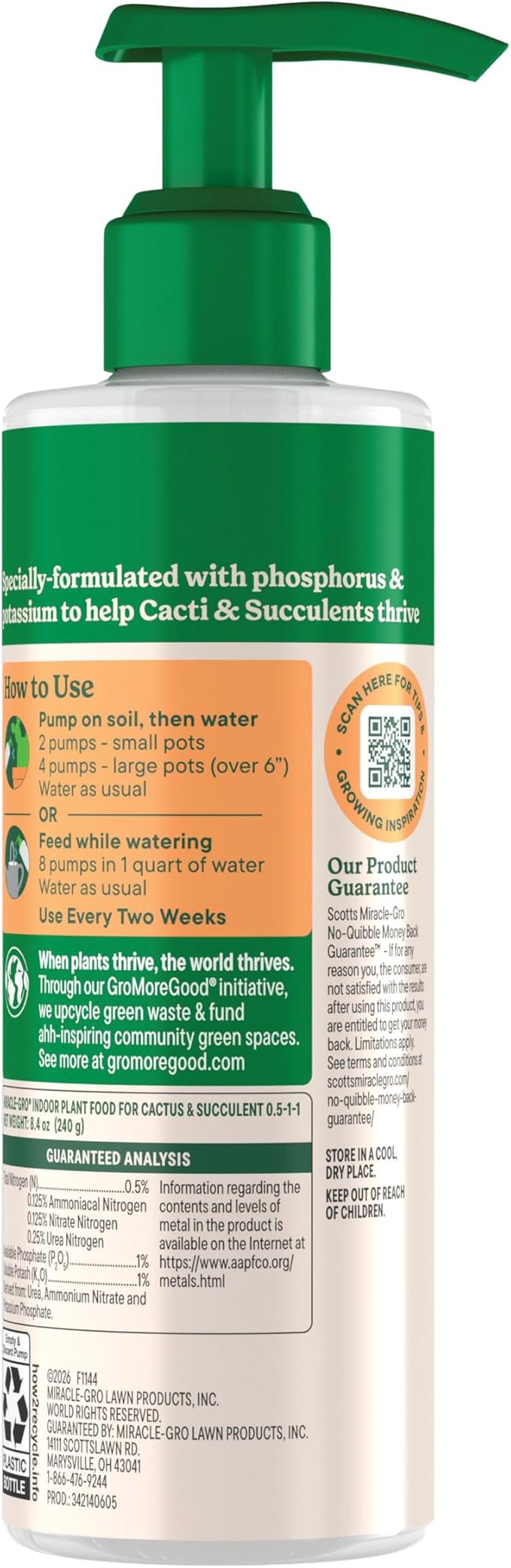 Miracle-Gro Indoor Potting Mix (8 qt.) and Indoor Plant Food (8 fl. oz.) for Cactus & Succulent - Bundle for Growing and Fertilizing Indoor Cacti and Succulents