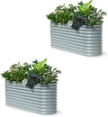 2-Pack 30" Extra Tall Galvanized Raised Garden Bed, 6x2x2.5 ft Metal Planters for Outdoor Plants, Heavy Duty Flower Bed for Vegetable, Garden Bed Outdoor Large Planter Box - Brooklyn Grey