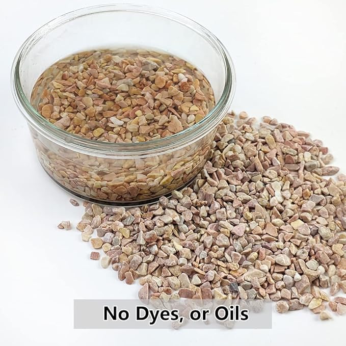 YISZM 5LB Succulent and Cactus Gravel Pebbles, 1/5 Inch Natural Decorative Polished Stones, River Rocks for Plants, Vases, Aquariums, Terrarium and Outdoor Gardening,Peach
