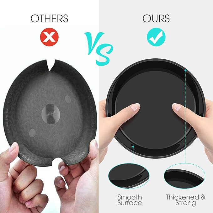 6 Pack Plant Saucer 4 6 8 10 12 14 16 18 20 22 Inch Plastic Plant Tray, Sturdy and Durable Flower Pot Container Accessories Plant Pot Saucers for Indoor and Outdoor (10 Inch, Black)