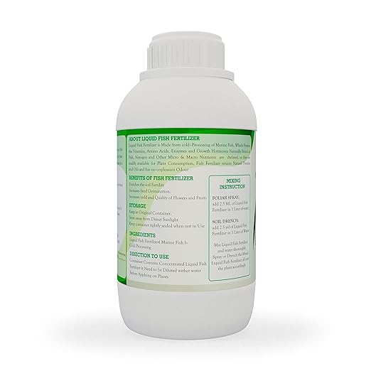 Go Garden Liquid Fish Fertilizer for Plants - Widely Used for Lemon Plant - All Purpose Liquid Fertilizer Vigorous Plant Growth 250 ML
