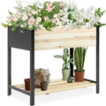 Raised Garden Bed with Legs, Metal & Wood Elevated Planter Box for Outdoor Plants, Vegetables, Flowers, Herbs, 4 Legs, 36(L) x18(W) x30(H) Inch Garden Bed for Outdoors