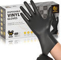 SWIFTLITE Black Vinyl Gloves, Food Grade Gloves Disposable Latex Free & Powder Free, Guantes for Cleaning Cooking Food Prep