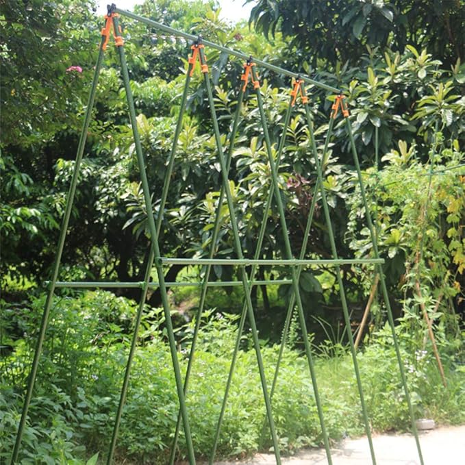G-LEAF Garden Stakes 4 ft Plastic Coated Steel Tube Sturdy Metal Plant Sticks for Tomato,Cucumber,Bean,Tree,Pack of 25