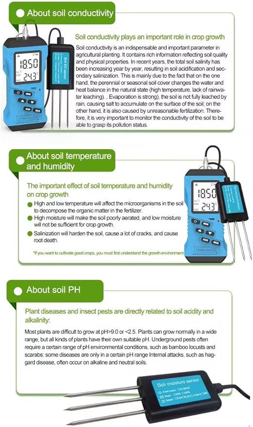 Portable 7in 1 Digital Soil Detector NPK PH EC Analyzer Moisture Sensor Soil Tester with Handheld Terminal for Soil Fertility Test