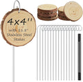 Hicarer 15 Set 4 Inch Large Wooden Plant Markers,15 Pcs Garden Stakes(11.8 Inch Tall) &1 Marker Pen, Garden Labels Tags Sign for Flowers Herbs Seed Vegetable, Hint: A Firm Push for Ideal Hang