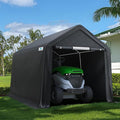 ADVANCE OUTDOOR 7x12 ft 2 Roll up Doors & Vents Outdoor Portable Storage Shelter Garage Tent Carport for Motorcycle ATV with Heavy Duty Metal Frame and Anti-UV Snow Resistant Waterproof Cover, Gray