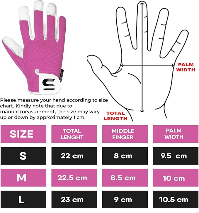 SAWANS Leather Gardening Gloves Ladies and Mens Thorn Proof Garden Gloves for Women Men Gardening Durable Work Gloves