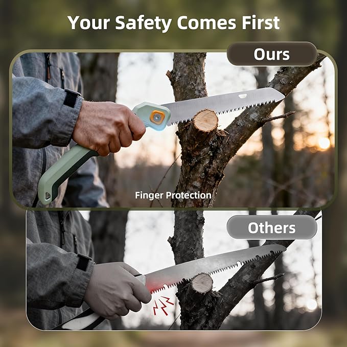 PrunePro Folding Hand Saw SK5 Blade for Tree Trimming Gardening Camping | 3 Adjustable Cutting Angles | Sharp Triple-Cut Blade | Ergonomic Non-Slip Grip | Foldable Pruning Wood Cutting Saw