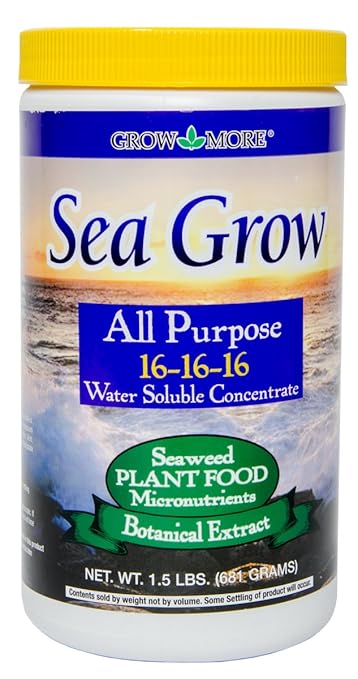 Grow More Seagrow All Purpose 16-16-16 Fertilizer, 24 Fl Oz, Liquid, 1.5 pounds