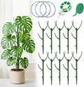 Monstera Plant Support Stakes Indoor - 10 Pack Stackable Garden Trellis for Potted Climbing Pothos Support - Durable All-in-One Tall Plant Sticks Pole for Modern Home Gardening