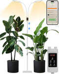 GLOWRIUM Smart Grow Lights for Indoor Plants, 48W Full Spectrum Plant Lights with Bluetooth App, Adjustable Height 47-70.9", Auto Timer, Indoor Plant Lamp for Large Tall Plants（White 48W）