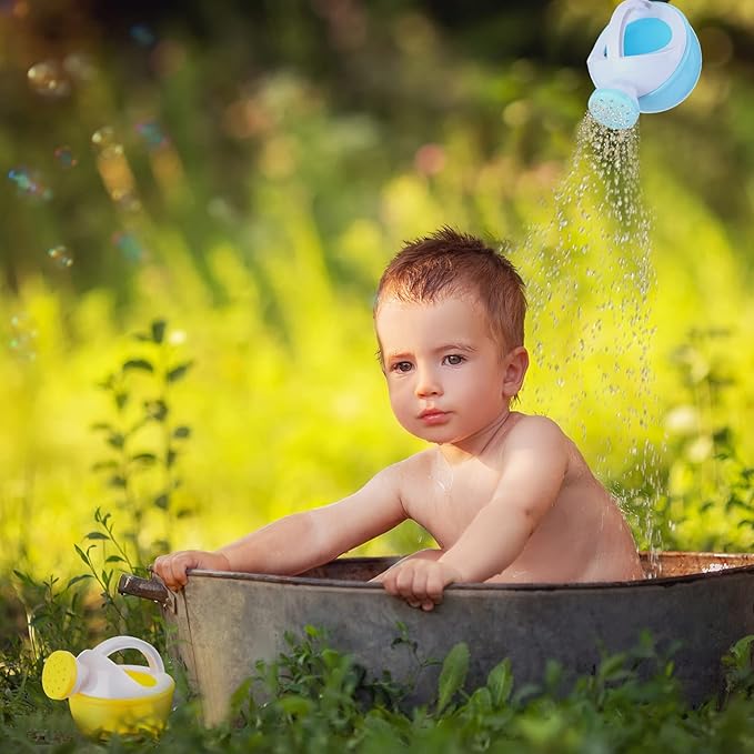 Sosation 12 Pieces Watering Can for Kids Bath Buckets Toys Play Sand Toys Plastic Small Watering Pot with Handles for Childrens Gardening Tools Beach Playing Sand(Vivid Style)