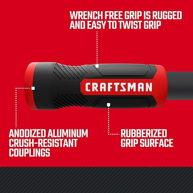 CRAFTSMAN ExoShield Heavy-Duty Fabric Hose - Industrial-Grade Lightweight Garden Hose, 50 Feet x 5/8 Inch